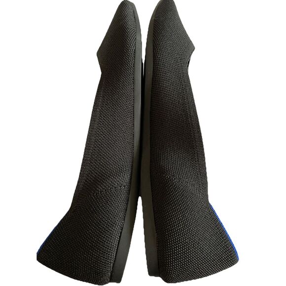 New Rothy’s Women’s The Point Flats In Black Solid Size 9W - Picture 3 of 5